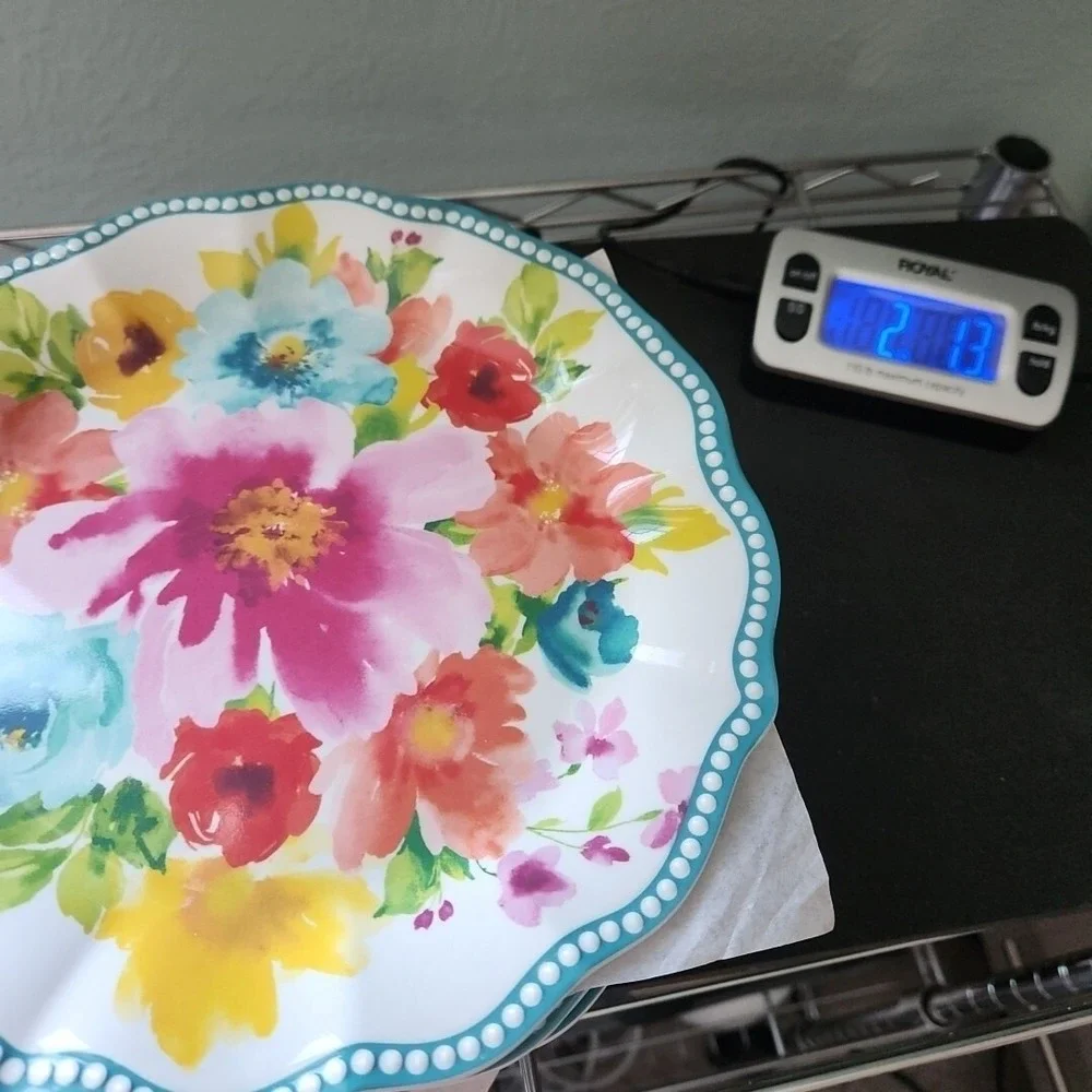 Pioneer Woman Breezy Blossom Indoor Outdoor Melamine Set of‎ 4 Salad Plates NEW